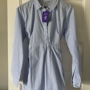 BRAND NEW Seraphine Cotton Pinstripe Empire Maternity Shirt